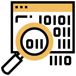 Código binario icono