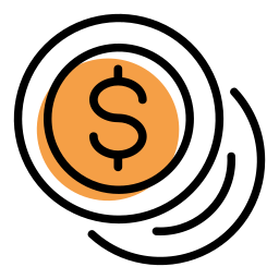 moneda de dólar icono
