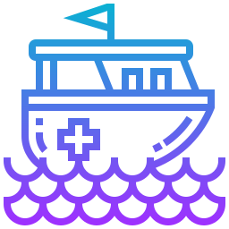 Barco de rescate icono