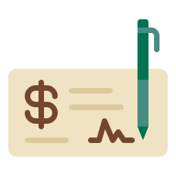 Bank check icon