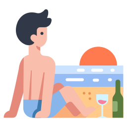 Beach sunset icon