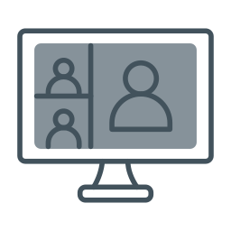 reunión virtual icono