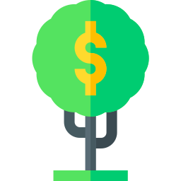 albero del dollaro icona