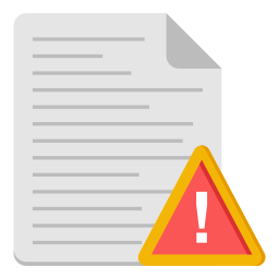 advertencia de archivo icono