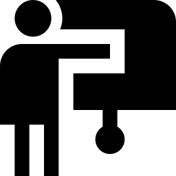persona que presenta icono