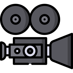 Old movie camera icon