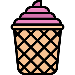 Waffle cup icon