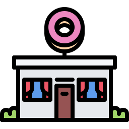 Tienda de donuts icono