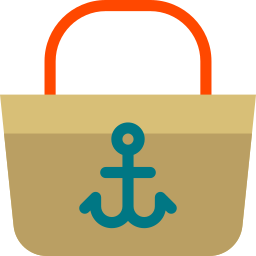 borsa da spiaggia icona