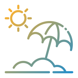 Sun umbrella icon