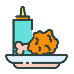 Pollo frito icono