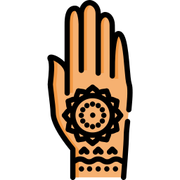 Henna pintada a mano icono