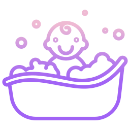 Baby bath tub icon