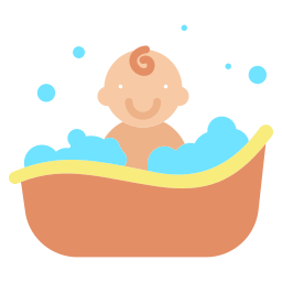 Baby bath tub icon