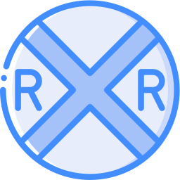 Railroad crossing icon