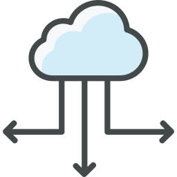 La computación en nube icono