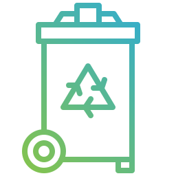 Contenedor de reciclaje icono