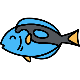 poisson bleu tang Icône