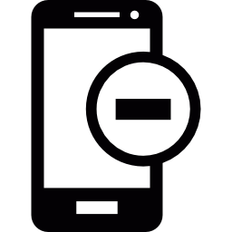 smartfon z przyciskiem sterującym ikona