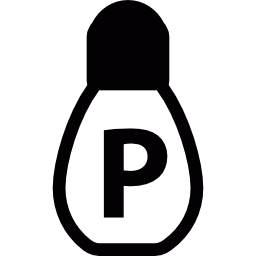 Light Bulb with letter p icon