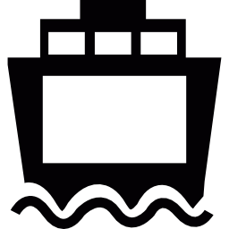 vista frontale del traghetto icona