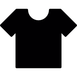 camiseta negra de cuello redondo icono