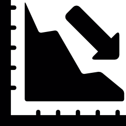 tabla de declive en progreso icono