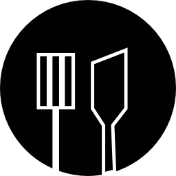 Kitchen utensils button icon