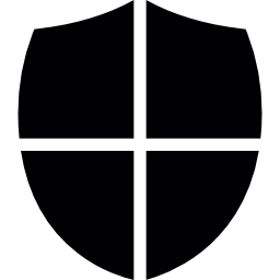 Shield little shape with a cross icon
