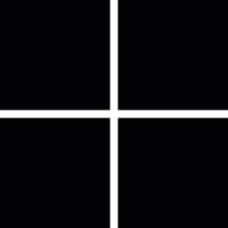 vierkant verdeeld in vier delen icoon