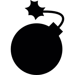 Круглая бомба с горящим фитилем иконка