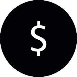 Круглая кнопка доллара иконка