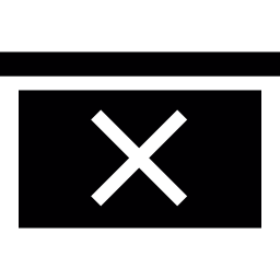 Cross on a rectangle icon