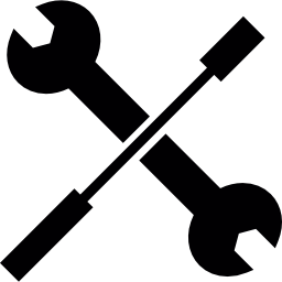 llave inglesa y destornillador icono