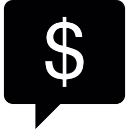 dollar in bubble speech icon