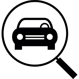Car front In Magnifier Glass icon