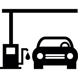 auto in een benzinestation icoon