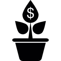 Dollars growing on a plant icon