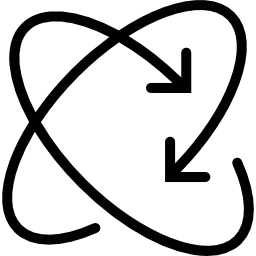 dos flechas circulares icono