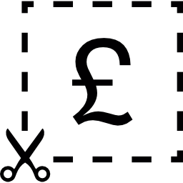 símbolo de libra de corte icono