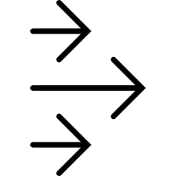 drie pijlen naar rechts icoon
