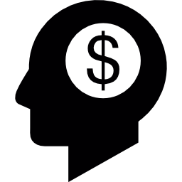 cabeça com símbolo de dólar Ícone