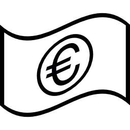 euro bill ondeando icono