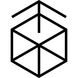 freccia che sale da un cubo icona