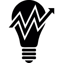 Light Bulb with Ascent Arrow icon