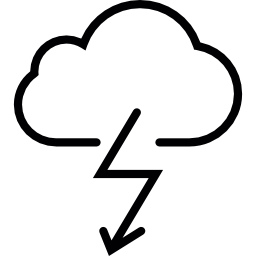 nube con thunder arrow icono