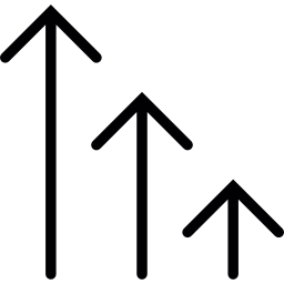 trois flèches décroissantes Icône