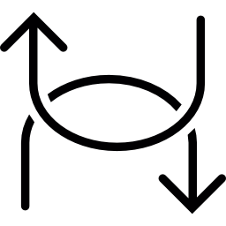dos flechas curvas icono