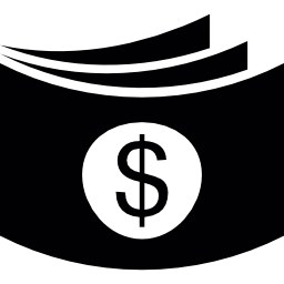 tres billetes de dólar icono