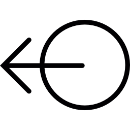 freccia rivolta a sinistra e cerchio icona